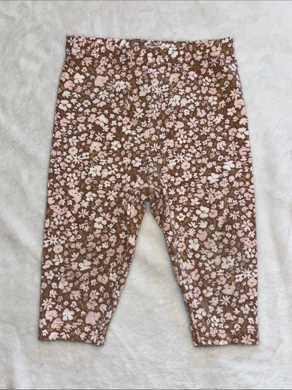 Carters Girls Floral Stretch Leggings in Pink & Brown 24 months